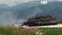 «تمرین جنگ با پیونگ‌یانگ»؛ رگبار آتش واقعی دو ارتش از هوا و زمین در شبه جزیره کره