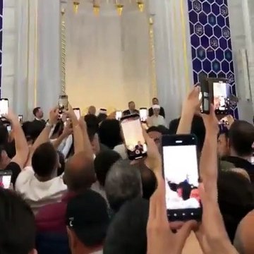 Erdoğan Çamlıca Camii içinde cemaate 'fetih' çağrısı yaptı