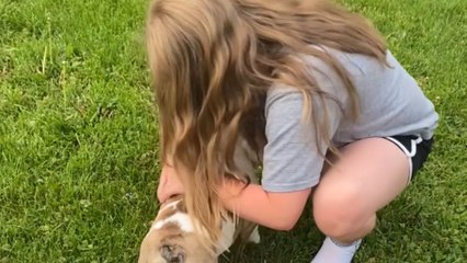 Children are delighted to an unexpected puppy surprise by the parents