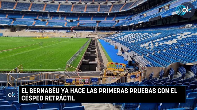 El Bernabéu ya hace las primeras pruebas con el césped retráctil