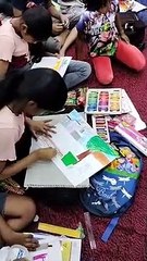 कोलकाता: कल्पनाओं में बच्चों ने भरे रंग