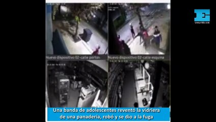 Una banda de adolescentes reventó la vidriera de una panadería, robó y se dio a la fuga