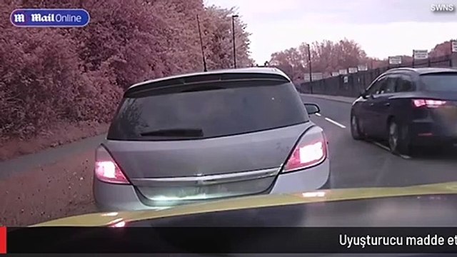 Uyuşturucu madde etkisi altındaki sürücüden otobanda akılalmaz hareketler