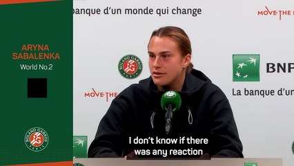 Sabalenka doesn't think sport should be involved in politics
