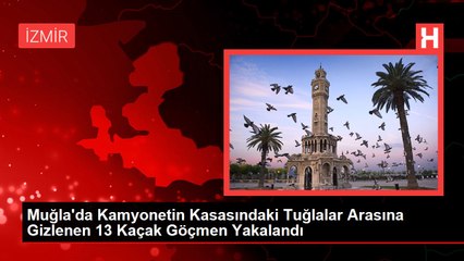 Muğla'da Kamyonetin Kasasındaki Tuğlalar Arasına Gizlenen 13 Kaçak Göçmen Yakalandı
