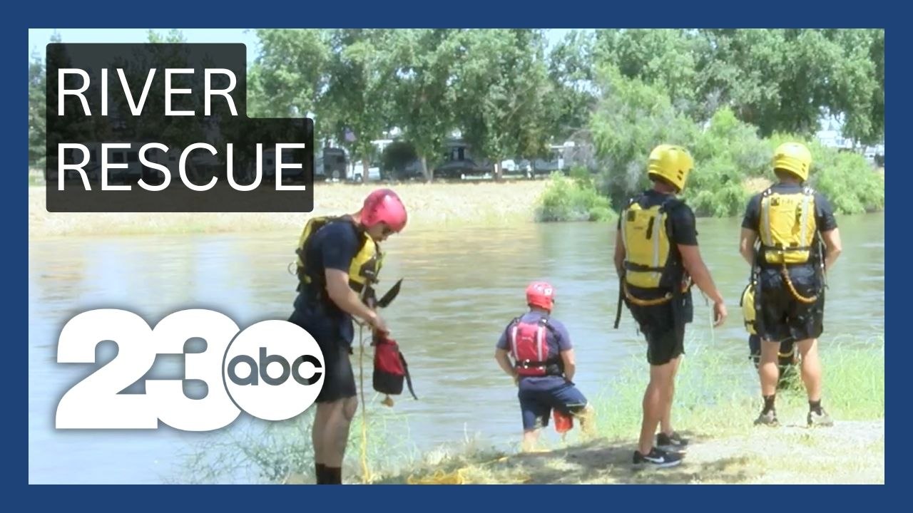 KCFD Swift Water Rescue Team demonstrates rescue techniques