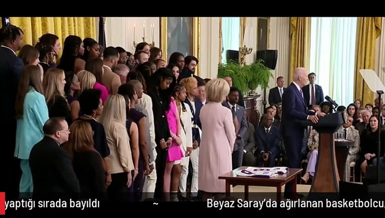 Beyaz Saray'da ağırlanan basketbolcu, Biden konuşma yaptığı sırada bayıldı