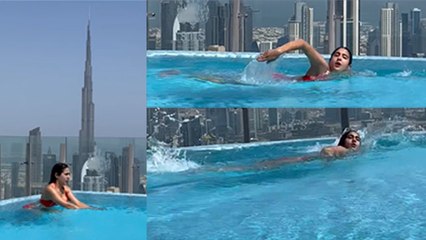 Sara Ali Khan Red Bikini Swimming Video Viral, Dubai Burj Khalifa के सामने...| Boldsky