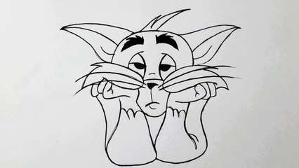 How to draw Tom cat __ Tom and Jerry