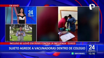 Скачать видео: Cusco: Sujeto agrede a personal de salud y se lleva 250 dosis de vacunas contra la influenza