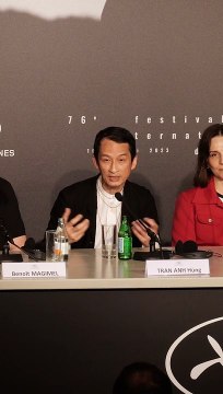 Benoît Magimel et Juliette Binoche ensemble au 76 Festival de Cannes pour La Passion de Dodin Bouffant de Tran Anh Hung.