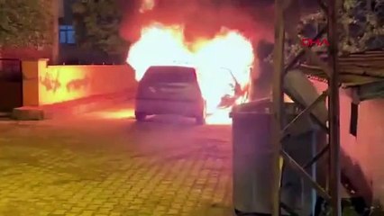 Amasya'da Otomobil Alev Alev Yandı