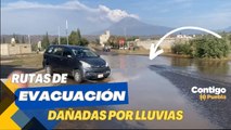 LLUVIAS dañan rutas de evacuación del #Popocatépetl