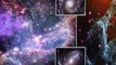 The universe's TRUE colours: NASA combines images from James Webb and Chandra X-ray Observatory to reveal two galaxies, a nebula and a star cluster in stunning detail