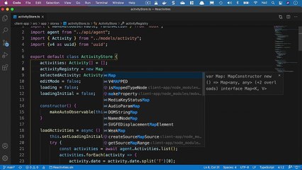 MobX - Using a Javascript map object to store the activities
