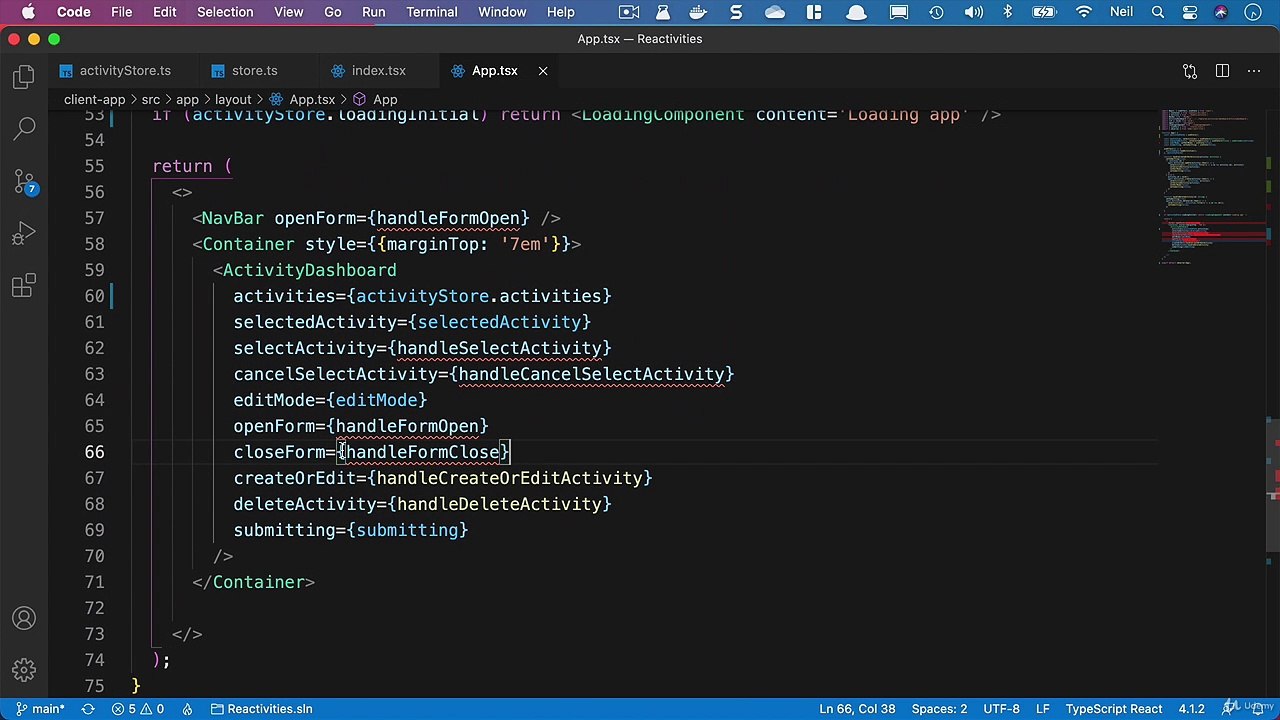 MobX - Selecting an Activity using MobX
