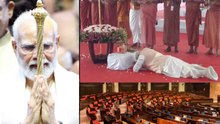New Parliament : PM Modi దూరదృష్టి Sengol కి సాష్టాంగం.. స్పీచ్ హైలైట్స్ | Telugu OneIndia