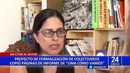 Proyecto de formalización de colectiveros copió páginas de informe de 'Lima Cómo Vamos'