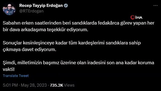 Cumhurbaşkanı Erdoğan'dan seçmenlere 'sandıklara sahip çıkın' çağrısı