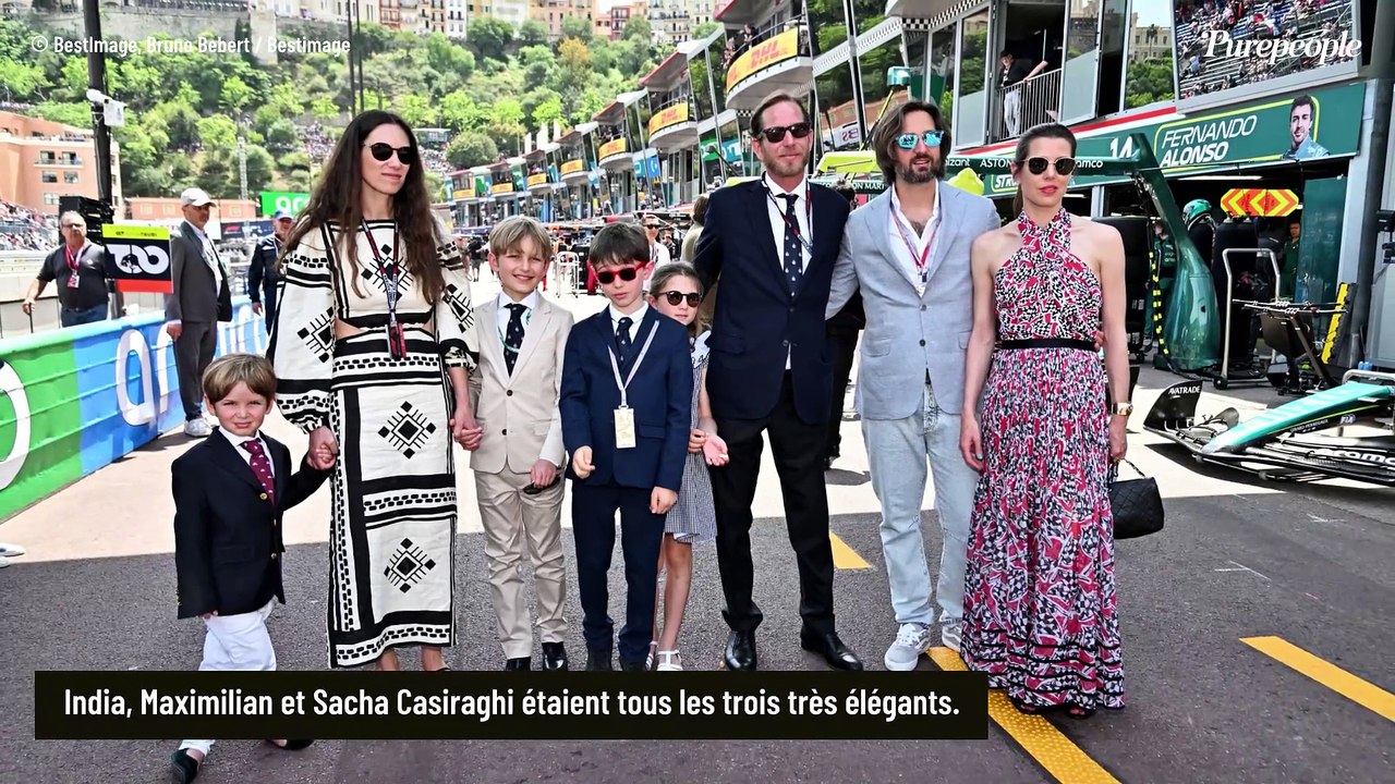 Andrea Casiraghi avec sa femme Tatiana et leurs 3 enfants : le petit Maximilian très chic mais incommodé au GP de Monaco