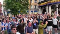 A big 'hi-ho Sheffield Wednesday' from Owls fans in Covent Garden ahead of Wembley clash