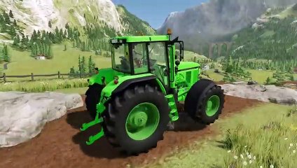 Farming Simulator 22 115 - COLORED JOHN DEERE vs LAMBORGHINI TRACTORS DEATH RUN