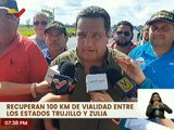 11 fallas de bordes han sido reparadas en la vialidad entre los estados Trujillo y Zulia