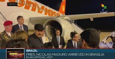 President Nicolas Maduro arrives in Brazil on official visit to strengthen bilateral ties