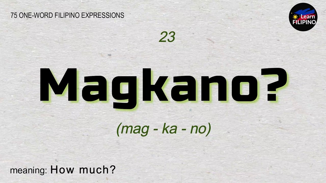 75 One-Word Filipino Phrases | Basic Tagalog Lesson for Beginners