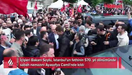 Bakan Soylu sabah namazını Ayasofya Camii'nde kıldı