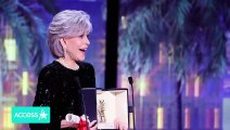 Jane Fonda Throws 2023 Cannes Palme D’Or Award At Director Justine Triet