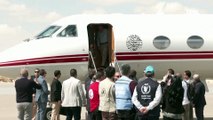 لحظة وصول الأمين العام للأمم المتحدة أنطونيو جوتيريش إلى مطار العريش