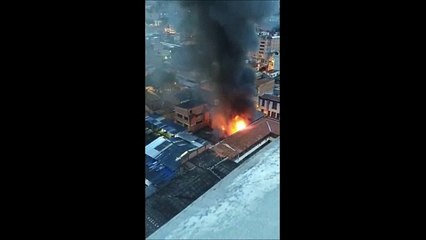 Incendio en el centro de Medellín Sector Bombona 1