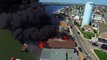 Aerial view of massive Wildwood Crest blaze captured by drone