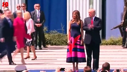 Download Video: Another awkward handshake President Trump is left hanging by Polish first lady