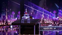 Yosein-chee: Acrobat Performs Dangerous Routine Surrounded by Daggers - America's Got Talent 2017