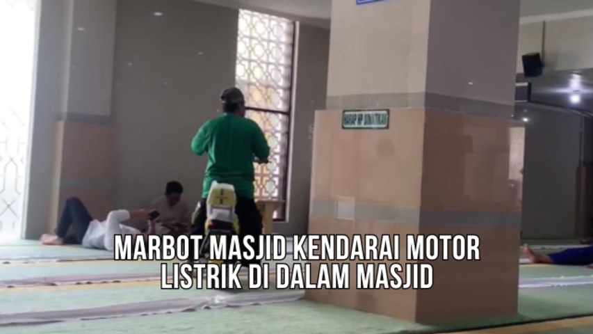 Viral Marbot Masjid Kendarai Sepeda Listrik di Dalam Masjid