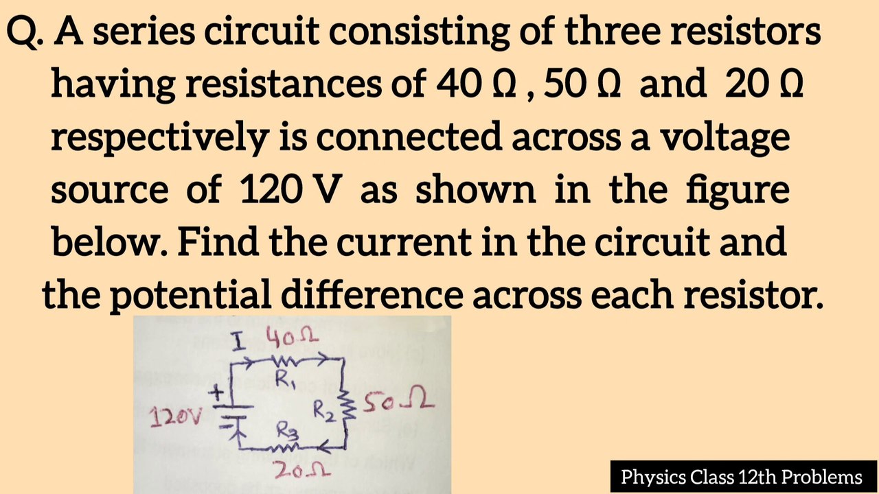 A series circuit consisting of three resistors having resistances of 40 ...