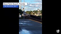Tren choca con un auto parado en las vías en West Palm Beach