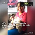 Niña llora desconsolada al ver el nuevo corte de pelo de su perrito