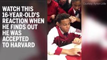 Watch this 16-year-old’s reaction when he finds out he was accepted to Harvard