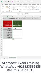 Convert HHMMSS Time Format to Hours as Numbers Excel