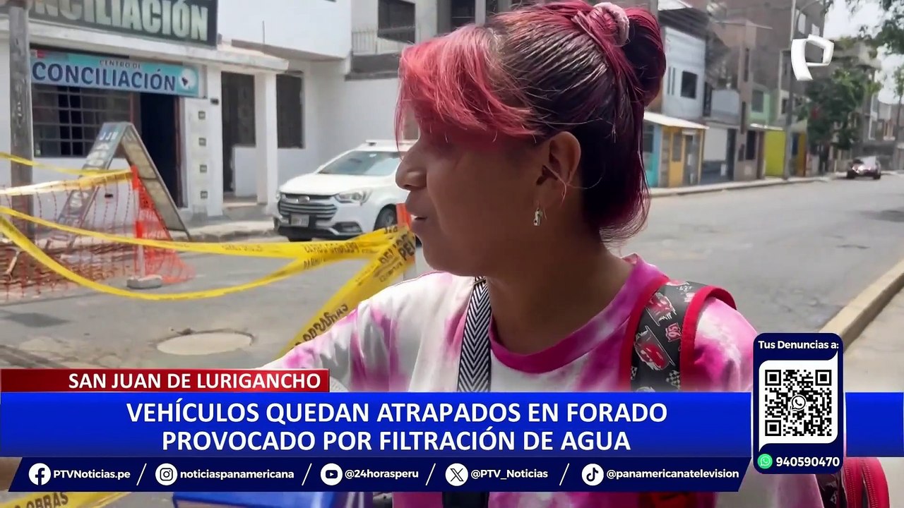 SJL: rotura de tuberías provoca forado en aveni...