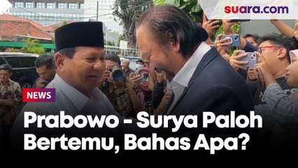 Baru Saja Tiba, Prabowo Subianto Disambut Surya Paloh di NasDem Tower