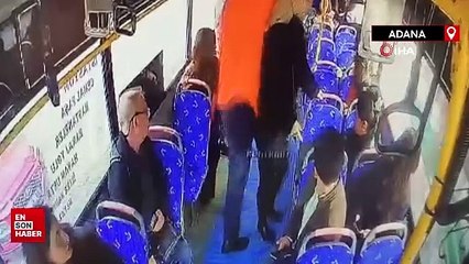 Adana'da toplu taşımada genç kızı taciz eden şahıs kamerada