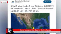 Sismo sacude a San Gabriel Chilac Puebla