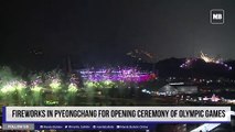 Fuegos Artificiales para la ceremonia de inauguracion de los Juegos Olimpicos  en Pyeongchang