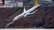 Cae Avión turco de Pegasus Airlines con 162 pasajeros por un acantilado