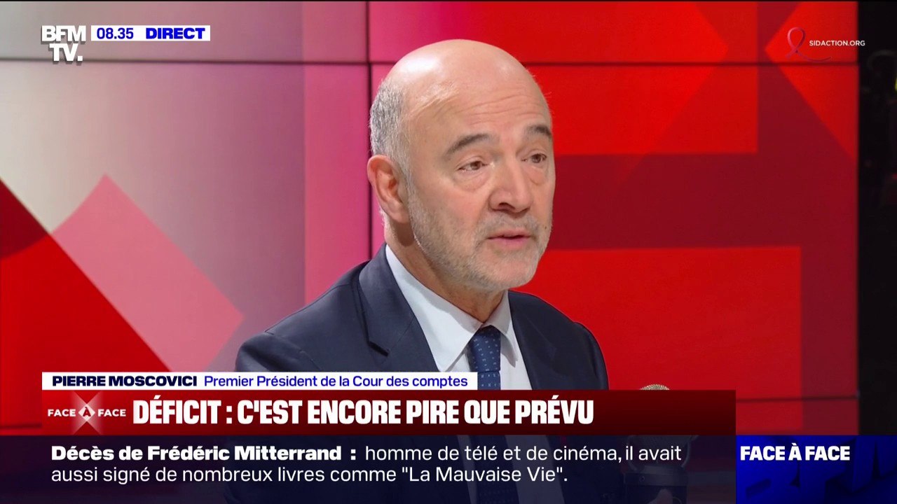 Déficit: "L'année 2023 est une mauvaise année pour l'exécution" affirme Pierre Moscovici, premier président de la Cour des comptes