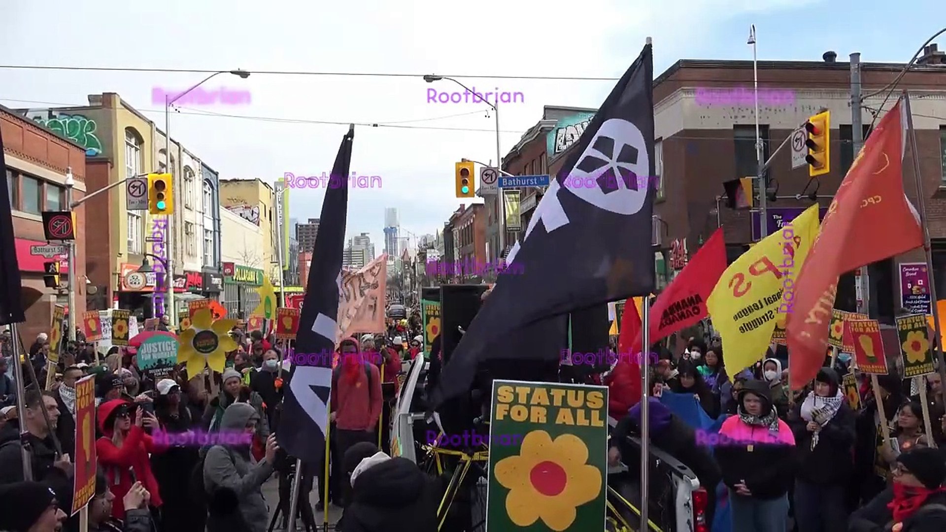 Status For all - Migrant Spring - Rally and (timelapsed) March - Saturday March 16 2024